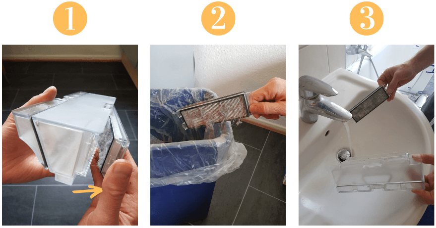 Очистка контейнера для пыли и HEPA-фильтра Roborock S5 Max